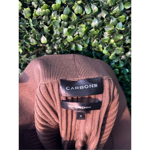 Carbon38 High Rise Camel Brown Ribbed Lounge Short Sz Small NWT - Picture 5 of 6